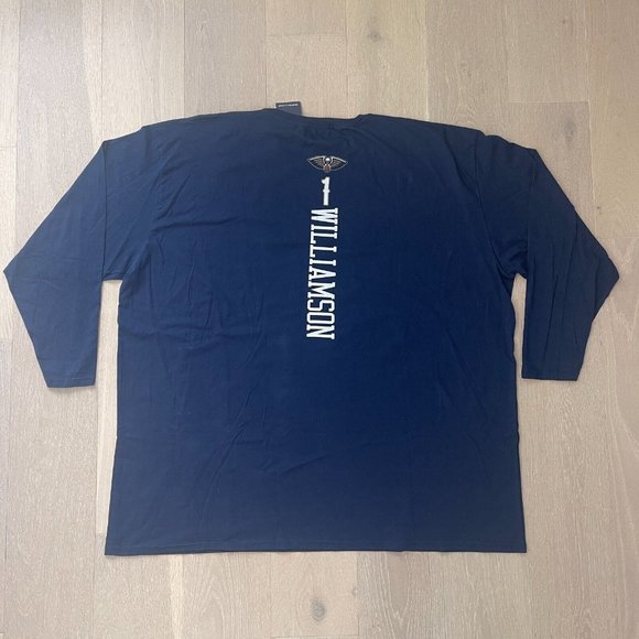 NWT Fanatics NBA New Orleans Pelicans Basketball Williamson 1 Navy L/S Tee 5XLB - Picture 4 of 5